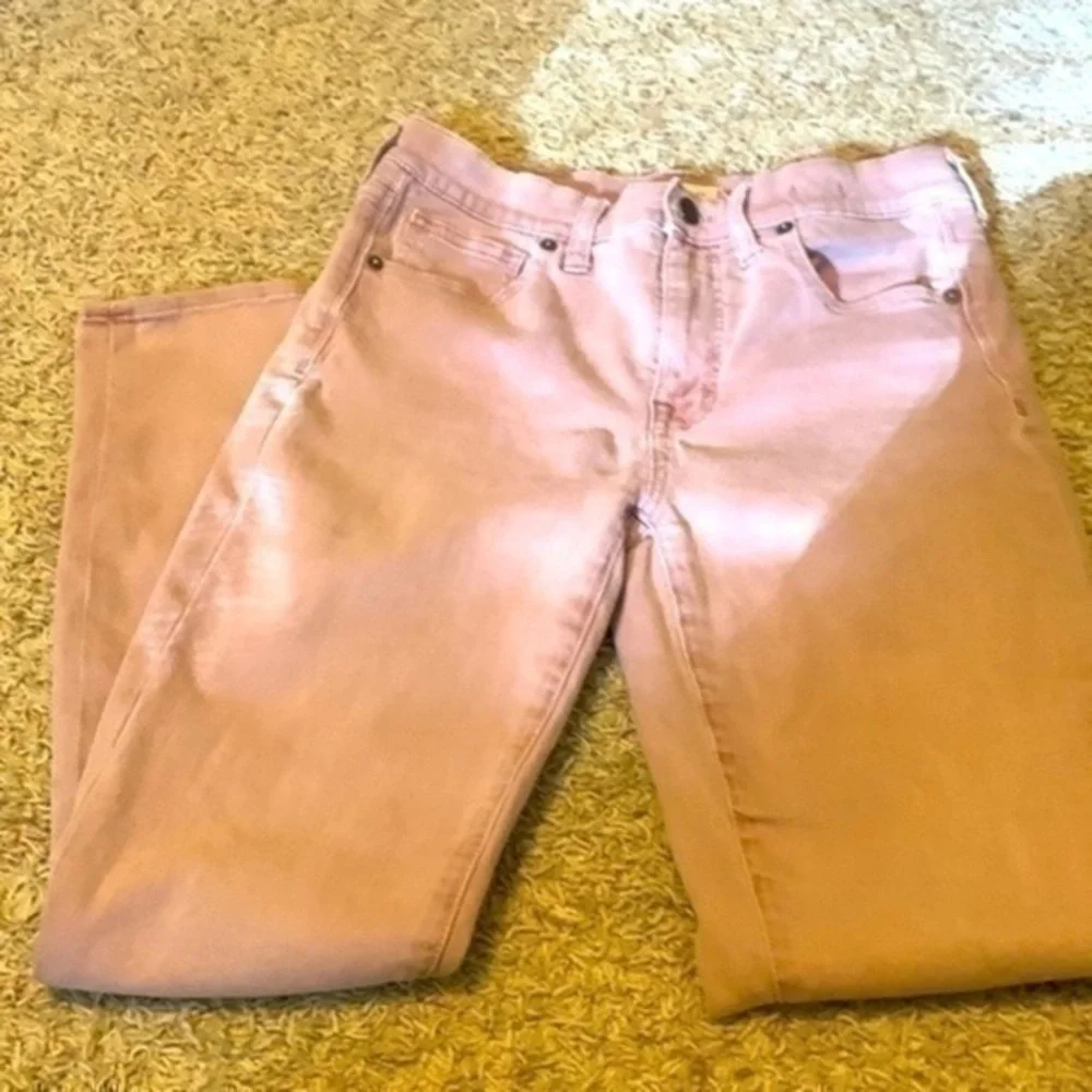 Madewell pink jeans high riser skinny skinny crop - Picture 3 of 9